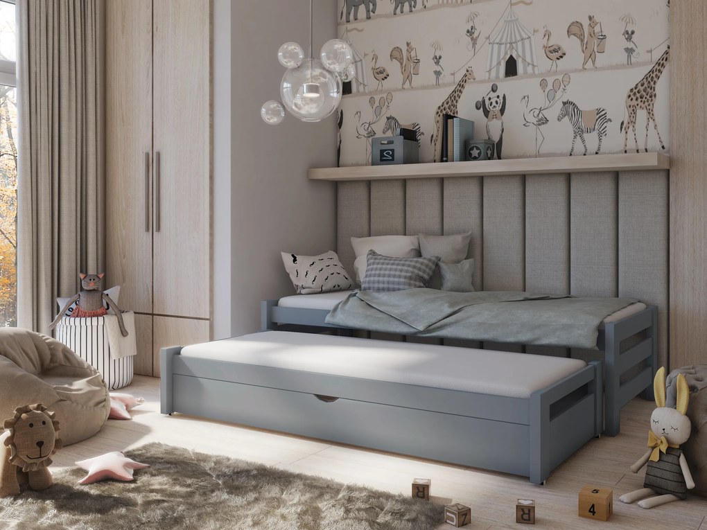 Detská posteľ 90 x 200 cm ANISSA (s roštom a úl. priestorom) (grafit). Vlastná spoľahlivá doprava až k Vám domov. 1013118