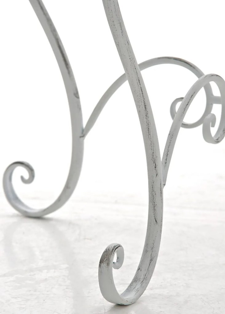 Kovový stôl Indra - Biela antik