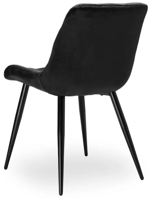 Jedálenská stolička ELIOT zamatová, čierna