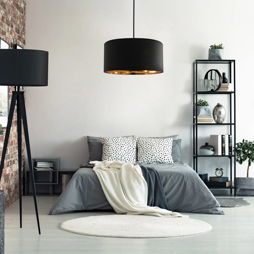 Toolight Toolight, Závesná lampa Black Gold 36cm APP619-1CP, čierna - zlatá, OSW-00077