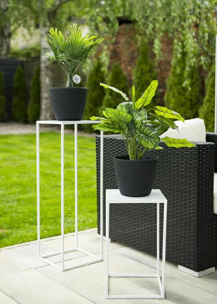 STOJAN NA KVETINÁČ SIMPLE 40X24X24 CM BIELA