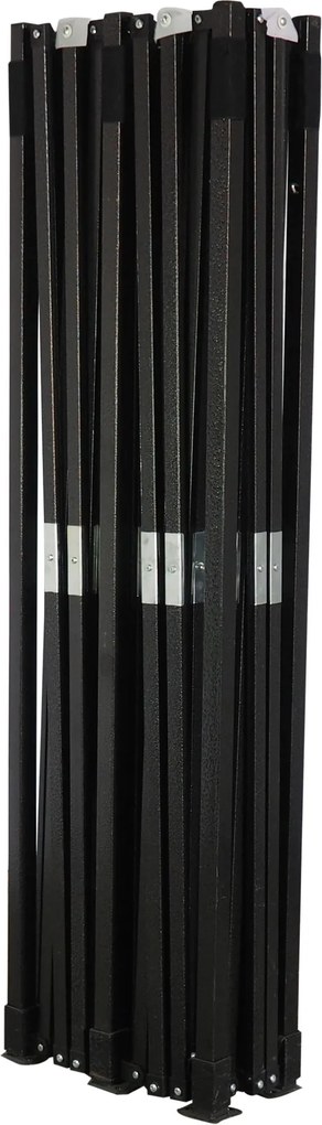 Rýchlorozkladací nožnicový stan 3x6m – oceľový, Čierna, 2 bočné plachty