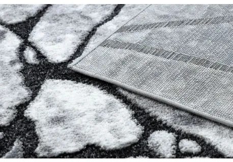 Moderný koberec COZY 8873 Cracks, prasknutý betón - Štrukturálny, dve vrstvy rúna tmavosivá Veľkosť: 280x370 cm