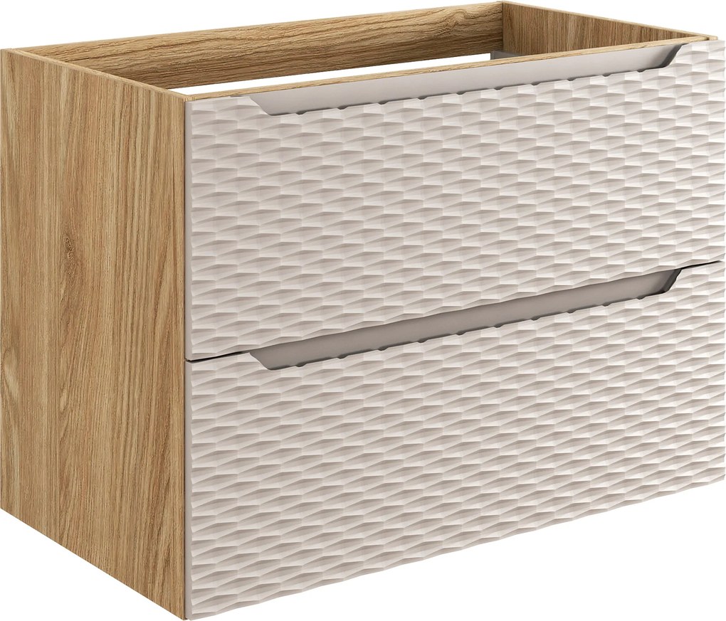 Comad Kúpeľňová skrinka pod umývadlo Ocean Beige 80 béžová/dub olejovaný