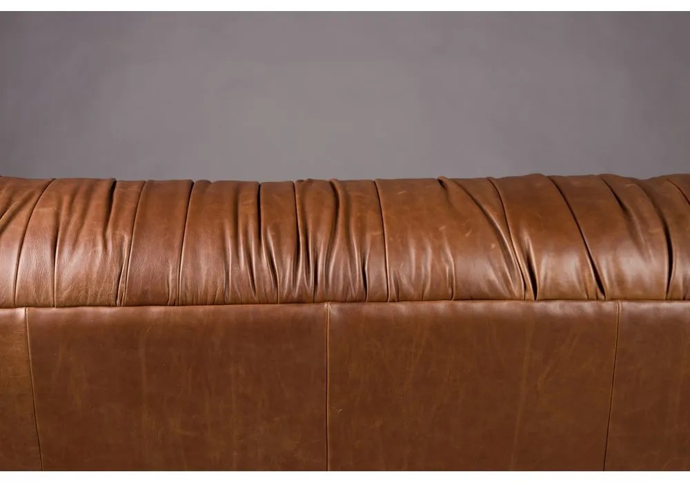 Hnedá kožená pohovka 214 cm Douglas – Dutchbone