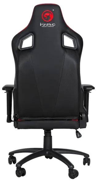 Herná stolička Marvo Classic – čierna / červená, nosnosť 150 kg