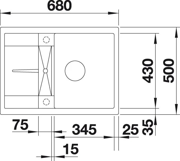 Granitový drez Blanco METRA 45 S Compact antracit