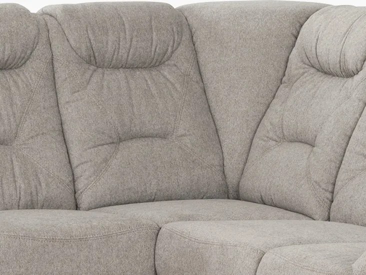 Rohová sedacia súprava Nelson, svetlo šedá látka, pravý roh, s rozkladom