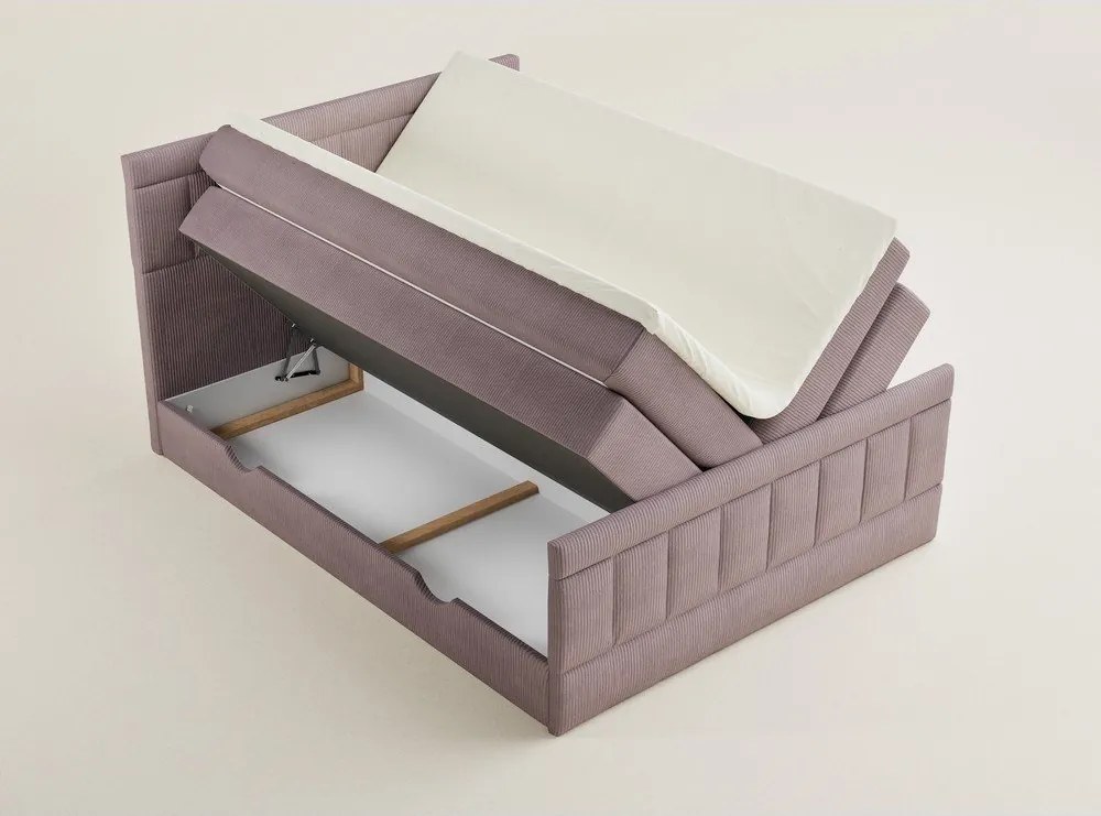 Fialová boxspring posteľ s úložným priestorom 180x200 cm Caya – Maison de Rêve