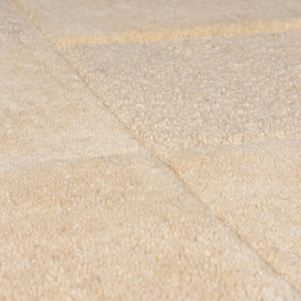 Béžový ručne tkaný vlnený koberec 240x340 cm Checkerboard – Flair Rugs