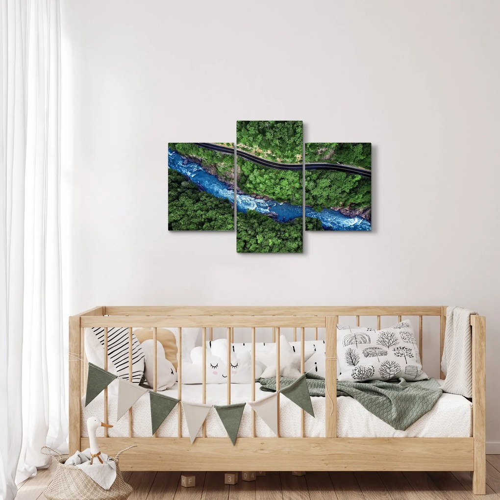 Obraz - Rieka medzi horami, Kaukaz, Rusko (90x60 cm)