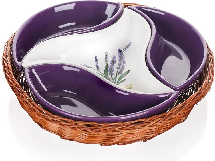 Keramická servírovacia miska 4 dielna LAVENDER, BANQUET