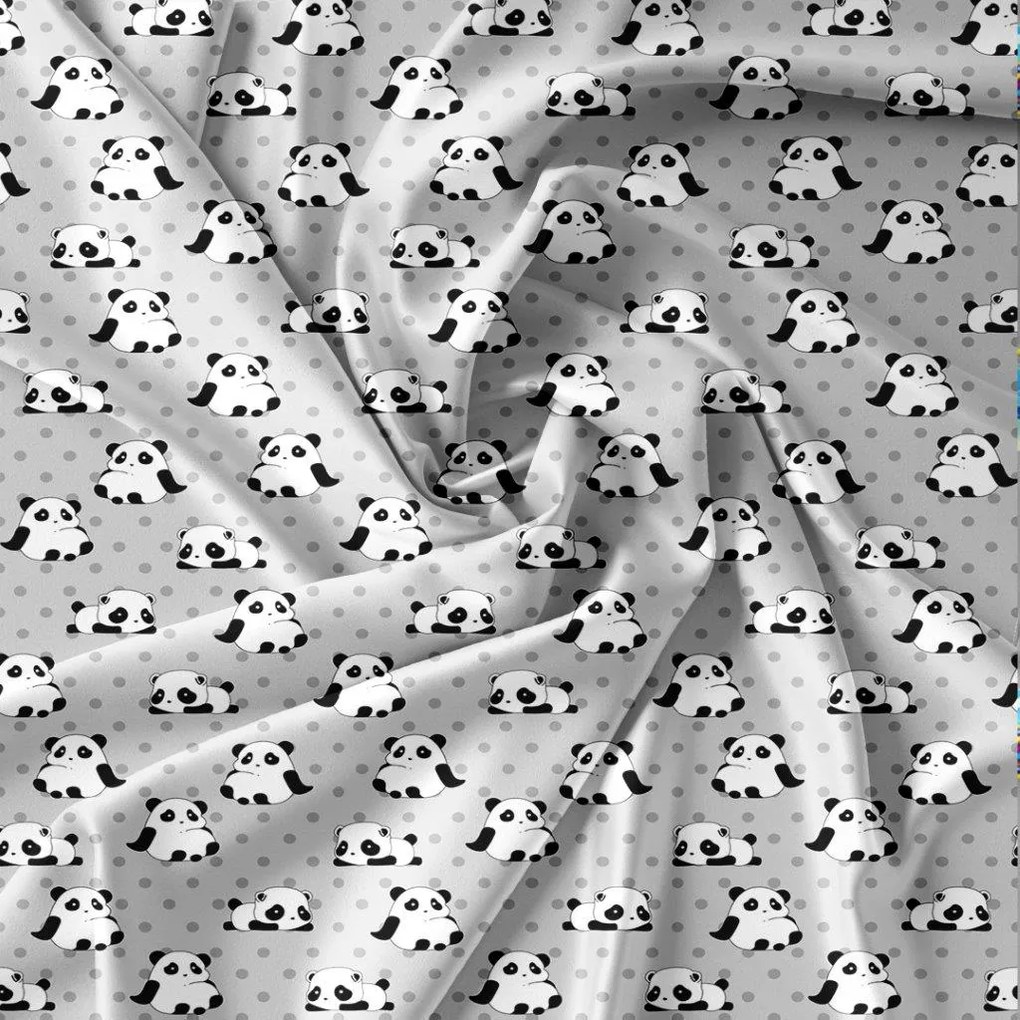 Obliečky z mikrovlákna PANDA sivé Rozmer obliečky: 70 x 80 cm | 140 x 200 cm