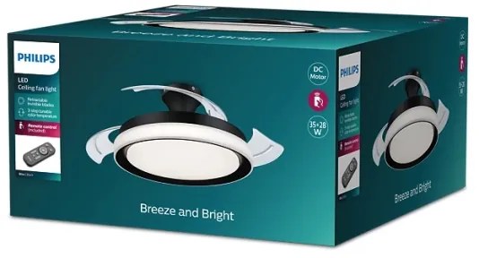 Philips-LED Stropné svietidlo s ventilátorom LED/35W/230V 5500/4000/2700K+DO čierna