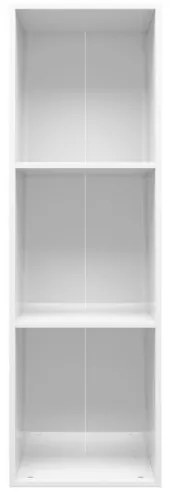 vidaXL Knižnica/TV skrinka, lesklá, biela 36x30x114 cm, drevotrieska-
