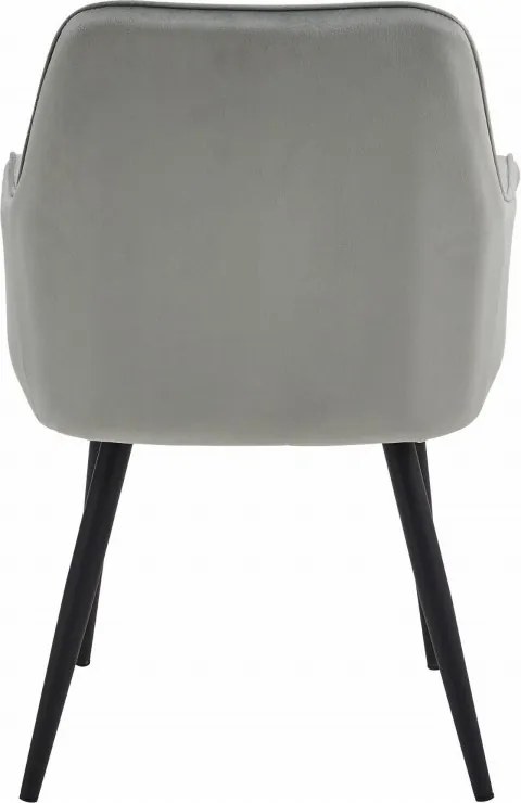 Kreslo NANA - sivý zamat / čierne nohy
