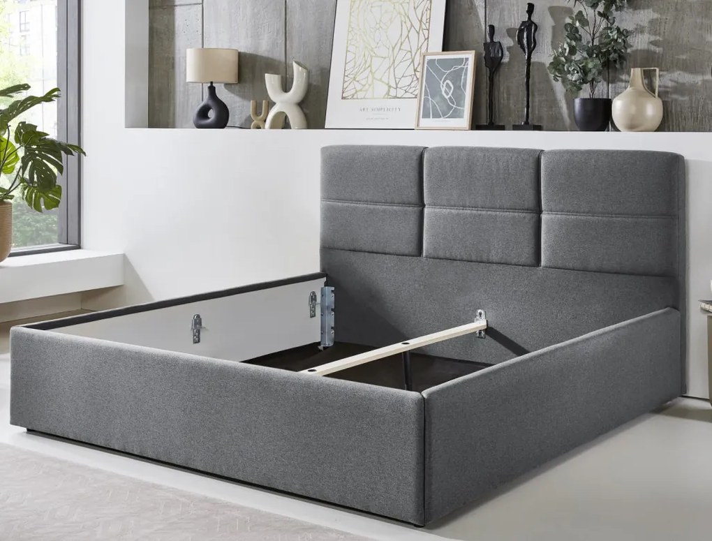 Posteľ Domango 180x200 cm, stredne šedá látka