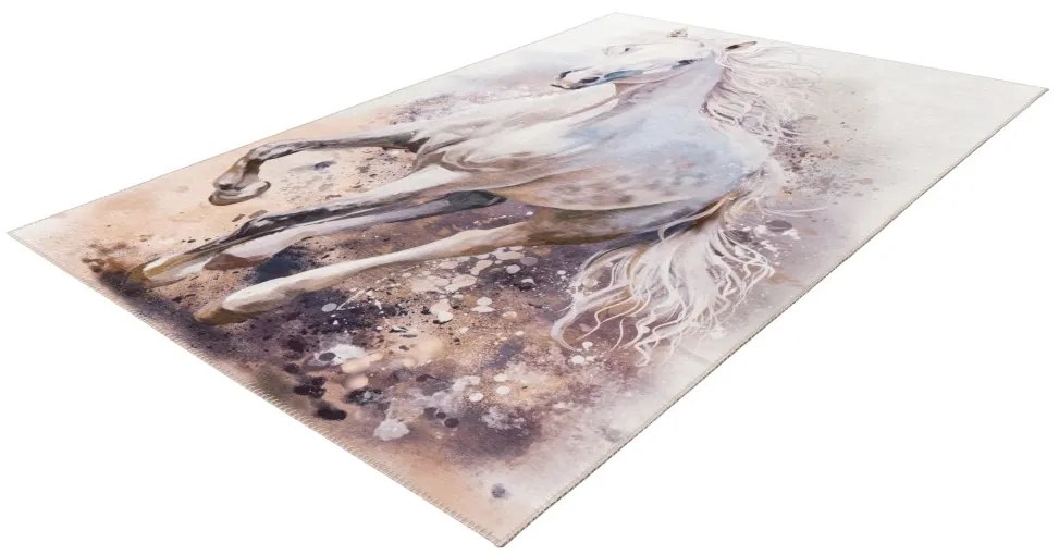 Obsession, Detský kusový koberec Torino kids 235 WHITE HORSE, 80x120, biela, detská izba