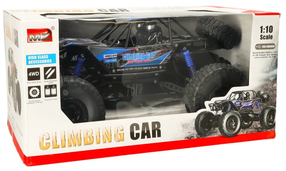 KIK RC Crawler Climbing Car 1:10 4WD, diaľkovo ovládané terénne auto, modré