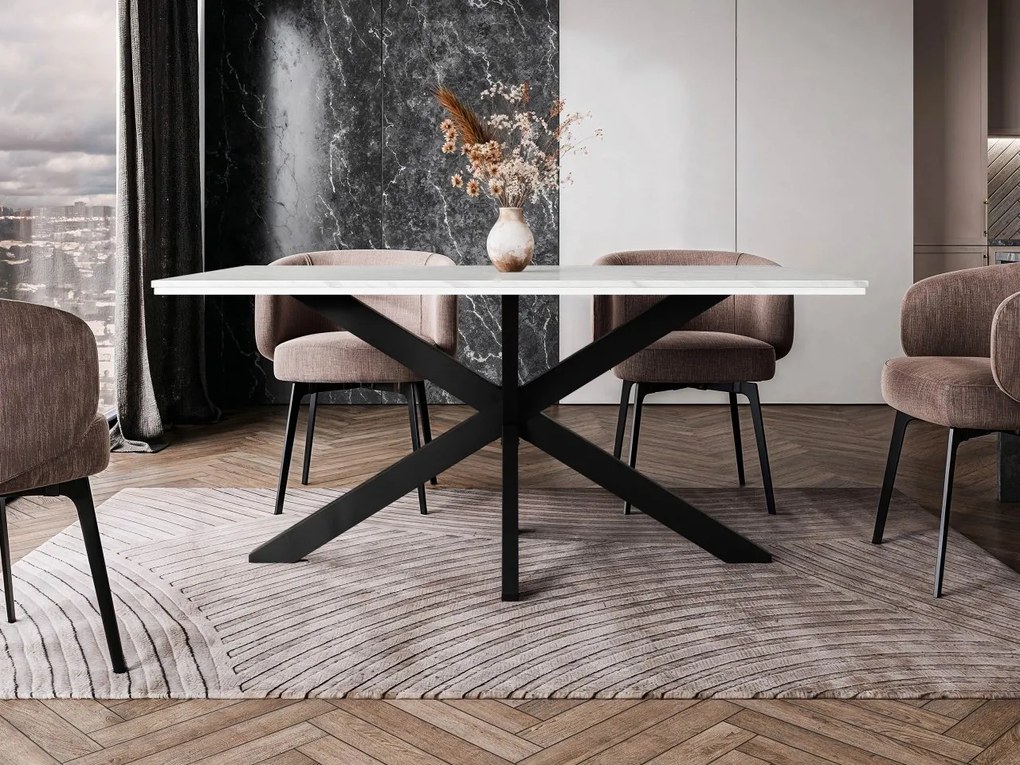 Moderný stôl Pilto, Farby: betón / čierna