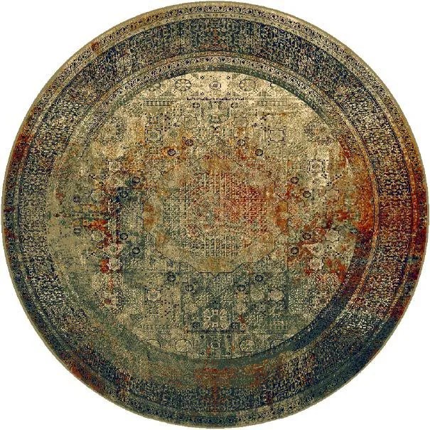 Koberec OMEGA Mamluk smaragdový kruh