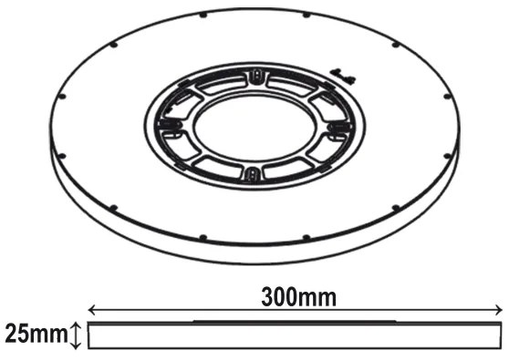 Top Light - LED Stropné svietidlo REVIT LED/24W/230V pr. 30 cm čierna