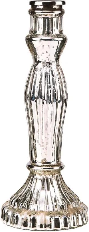 ROYAL HEIGHTS Svietnik sklenený 20 cm - strieborná
