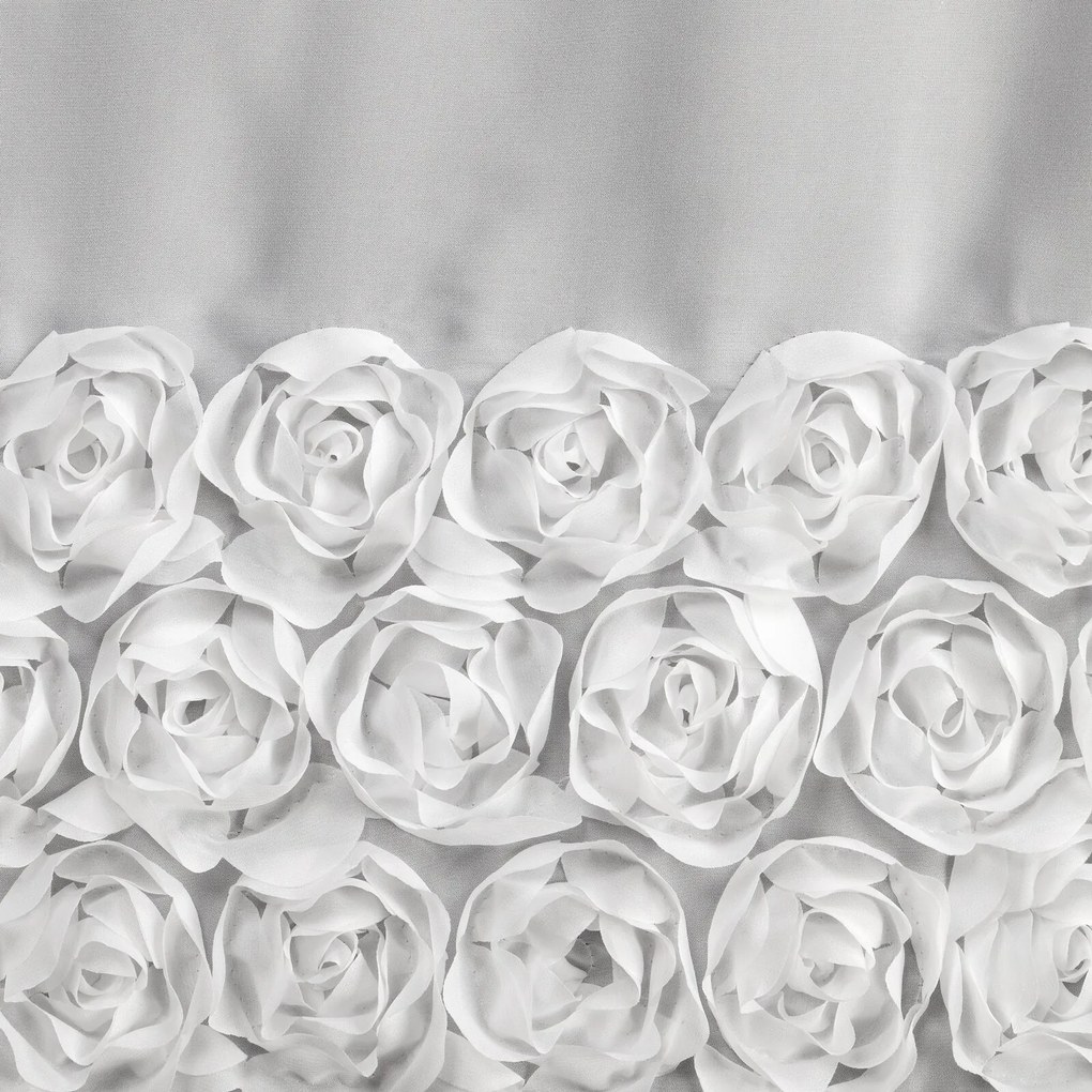 KRÁTKA ZÁCLONA NA PÁSKE EVA MINGE ROSES11 150X70 CM BIELA