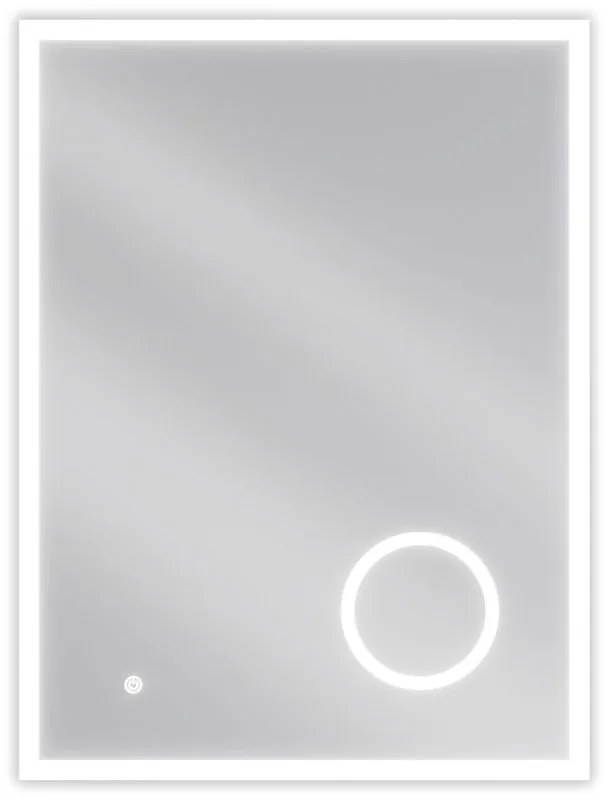 Mexen Kala, LED kúpeľňové zrkadlo s podsvietením a kozmetickým zrkadlom 60 x 80 cm, 6000K, ochrana proti zahmlievaniu, 9820-060-080-611-00