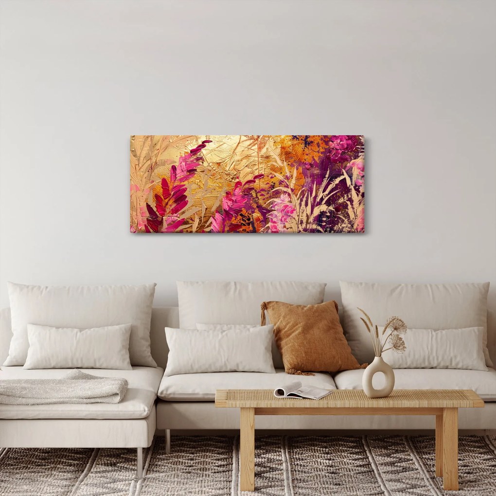 Obraz - Abstraktná maľba kvetov II. (120x50 cm)