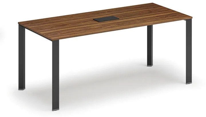 Stôl PRIMO INFINITY 1800 x 900 x 750, orech + stolná zásuvka TYP I, čierna