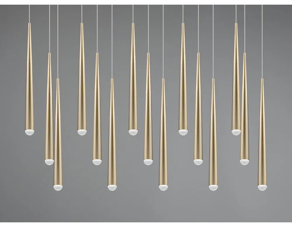LED závesné svietidlo v zlatej farbe Cala – Trio Select