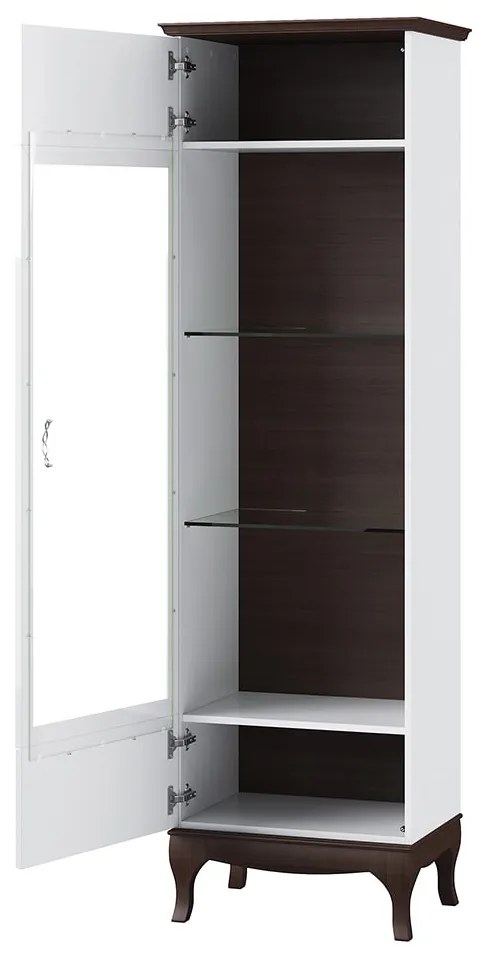 Vitrína Massimo 10 62 cm ľavá biela/mocca
