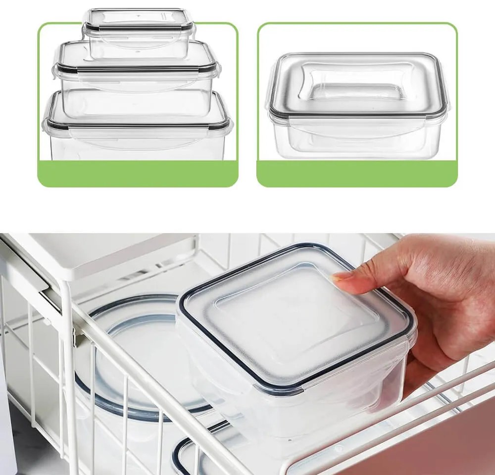 24 dielna plastová sada dóz na uchovávanie čerstvých potravín