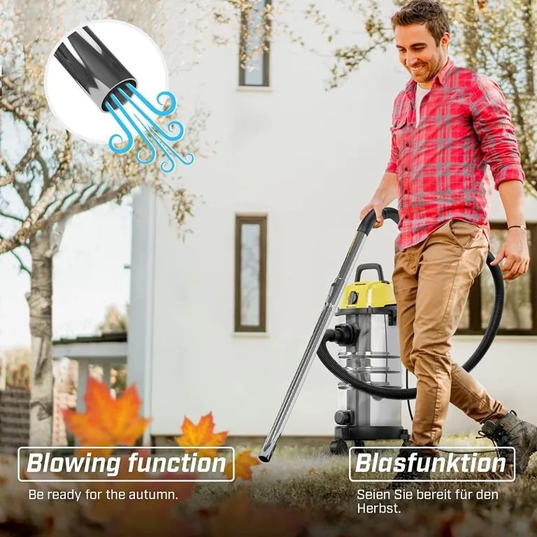 TIMBERTECH Priemyselný vysávač 1300 W, 30 litrov, žltý