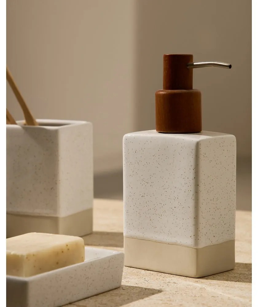 Krémový keramický téglik na zubné kefky Careli – Kave Home