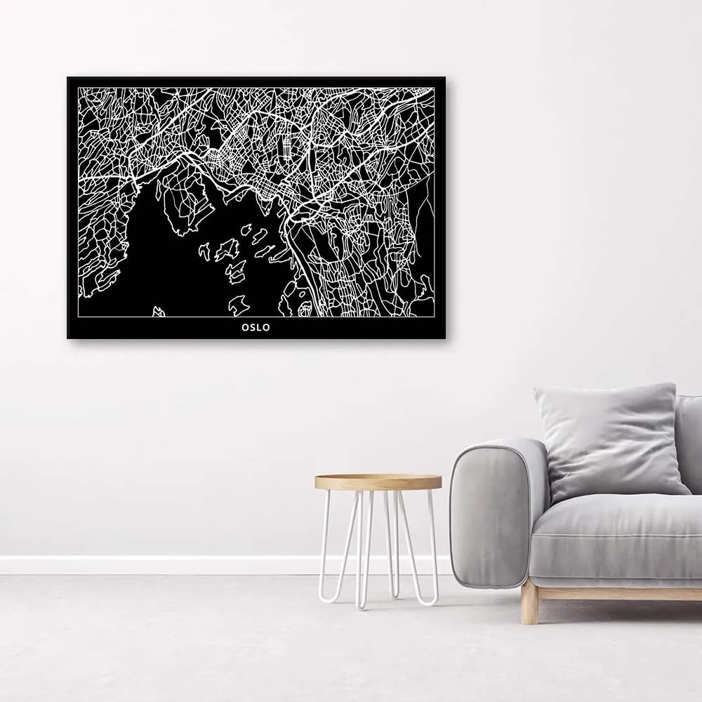 Obraz na plátně Mapa města Oslo - 90x60 cm