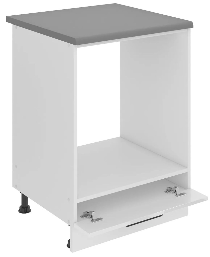 Kuchynská skrinka Belini Premium Full Version spodná pre vstavanú rúru 60 cm biely lesk s pracovnou doskou