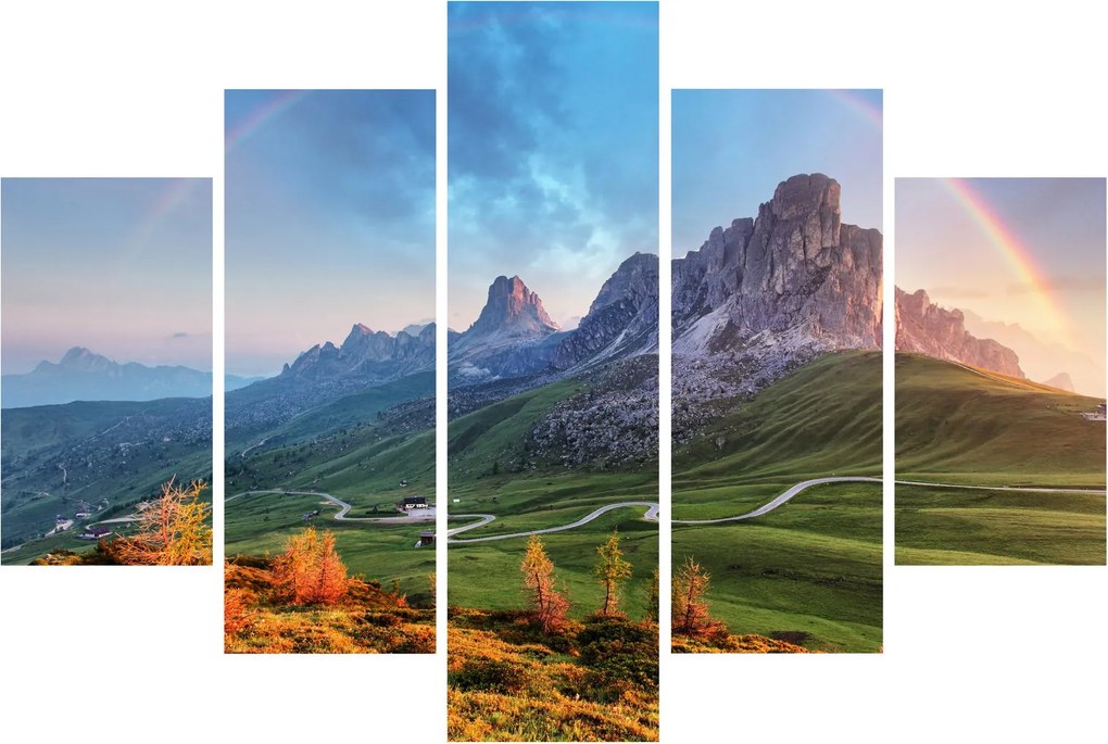 Obraz dúhy nad skaliskami (150x105 cm)