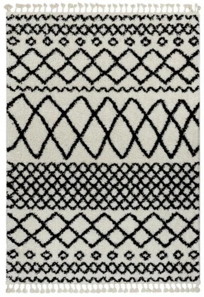 Kusový koberec Shaggy Safi smetanovo biely 140x190cm