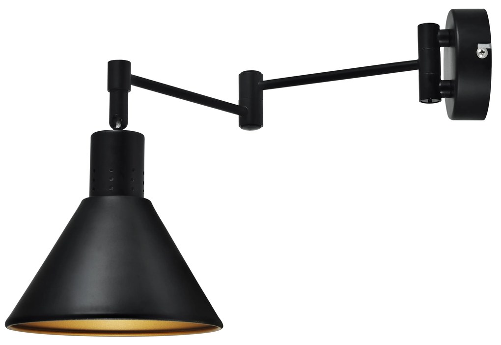 Candellux COPENHAGEN Nástenné svietidlo 1X40W E14 Black DEK Golden 21-75444