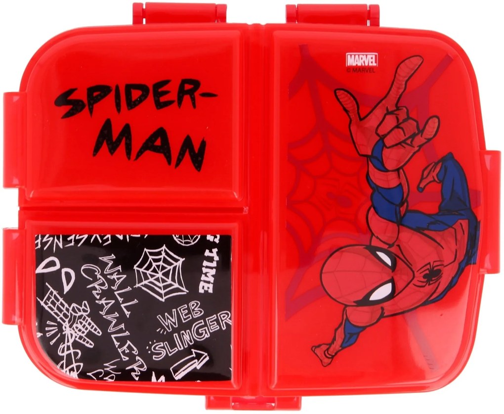 Multibox XL na desiatu Spiderman so 4 priehradkami