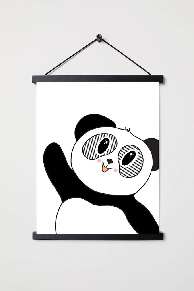 Plagát pre deti - Čiernobiela panda A3