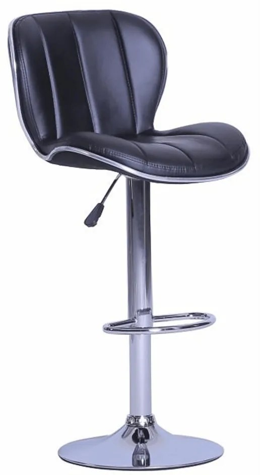Barová stolička, čierna/chrómovaná, DUENA
