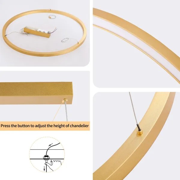 Brilagi - stmievateľný LED luster na lanku PORTOFINO LED/60W/230V, priemer 80 cm, zlatý +DO