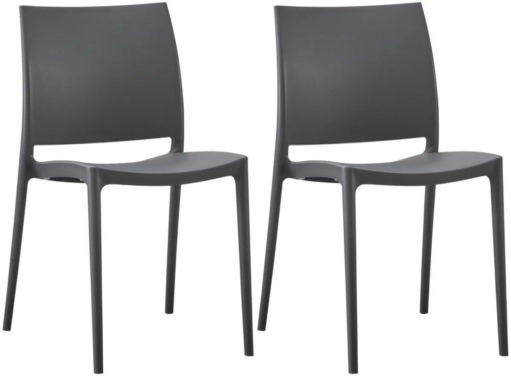 2x Stolička Meton - Tmavo sivá