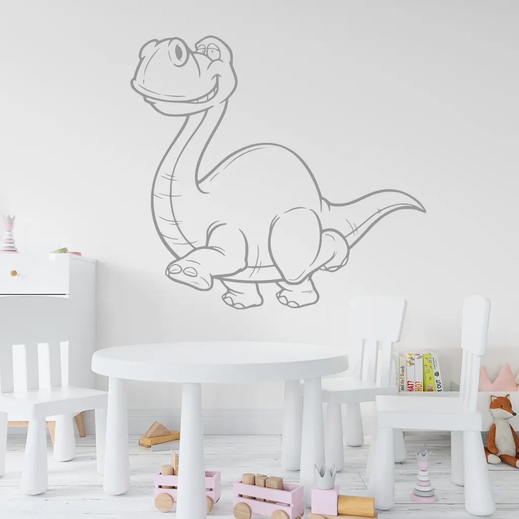 Veselá Stena Samolepka Brontosaurus Farba: fialová, Veľkosť: 80 x 76 cm
