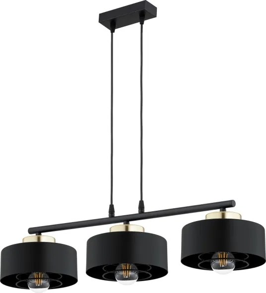 BRILAGI - Závesný luster na kábli SPRING 3xE27/60W/230V čierna/zlatá