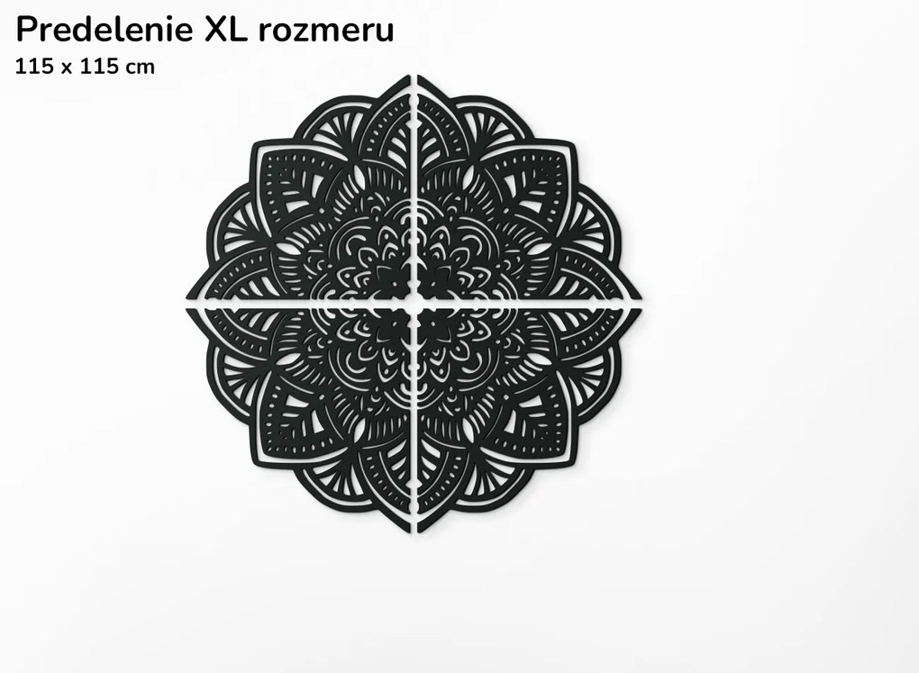 drevko Drevená mandala Šťastie Rozmer obrazu: 115 x 115 cm, Farba dekorácie: Čierna