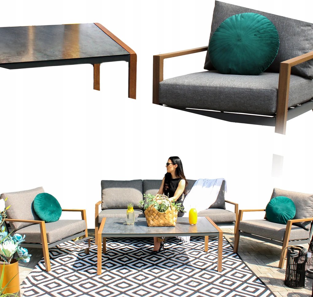 CH Súprava hliníkového nábytku Astana - šedá